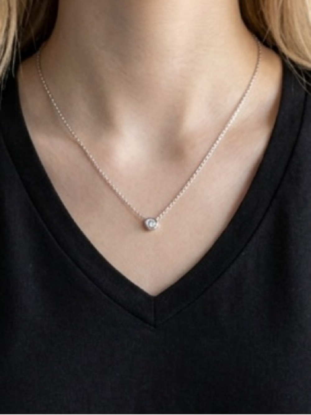 Tiffany & Co. Diamonds by the Yard necklace, platinum, .05 carats.